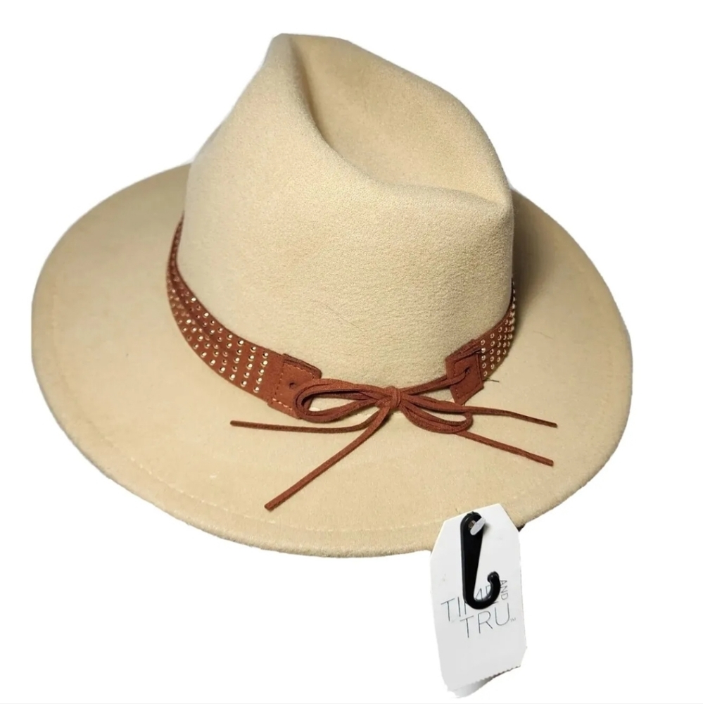 Ranch Rancher Hat Western NWT Time And Tru Camel Tan Felt Beautiful Studded